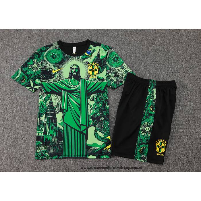 Chandal del Brasil Jesus 24-25 Manga Corta Verde - Pantalon Corto